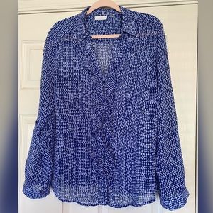 New York & Company Ruffle Front Blouse